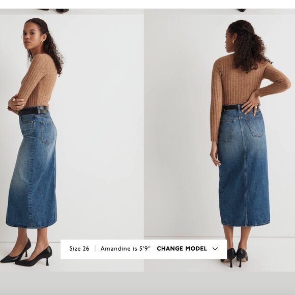 NWT NEW Madewell  Denim Mid-Rise Maxi Skirt in Pratt Wash in Size 27 - Picture 2 of 10